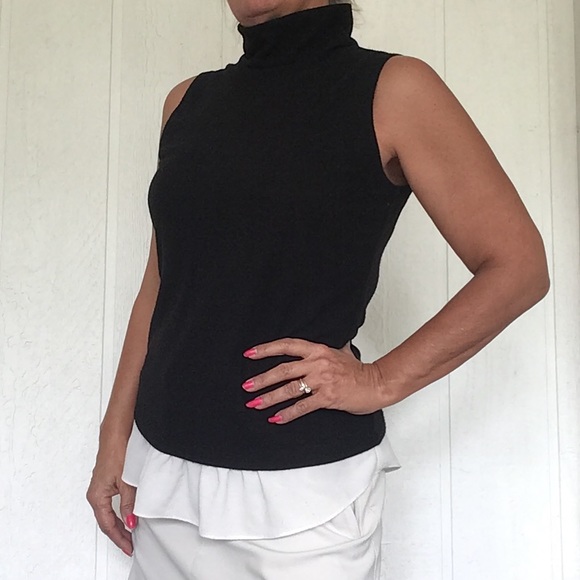 ANTHROPOLOGIE DREW BLACK SLEEVELESS TURTLENECK MEDIUM - Picture 4 of 10